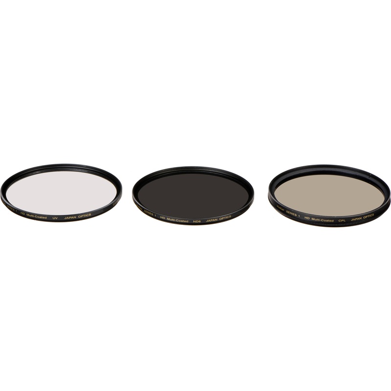 Vivitar 77mm UV, Circular Polarizer, and Solid Neutral Density 0.9 Three-Piece Filter Kit