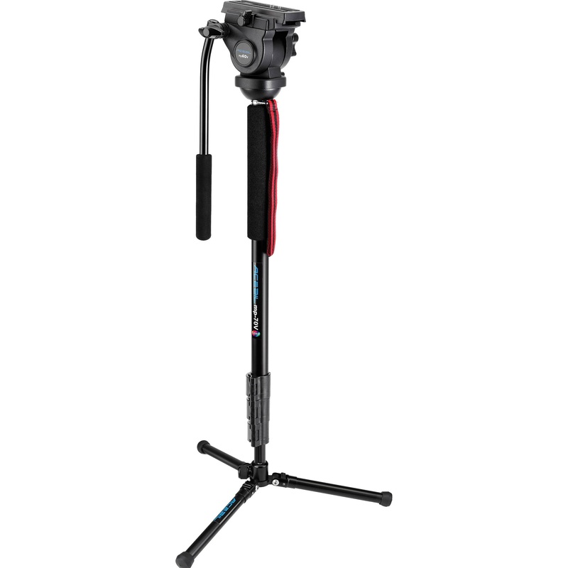 Acebil mp-70V(B) Aluminum Video Monopod with Pan/Tilt Head and MBPS Floor Stand