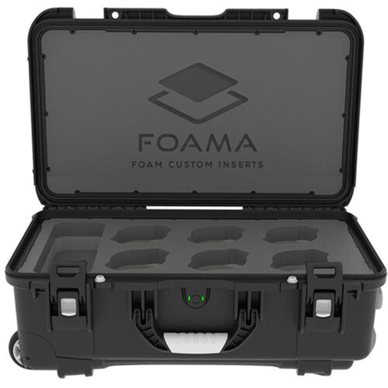 Foama N945 Case for Set of Six Leica R Lenses (Black with Black Insert)