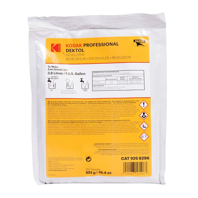 Kodak Dektol Black & White Paper Developer - 3.8L