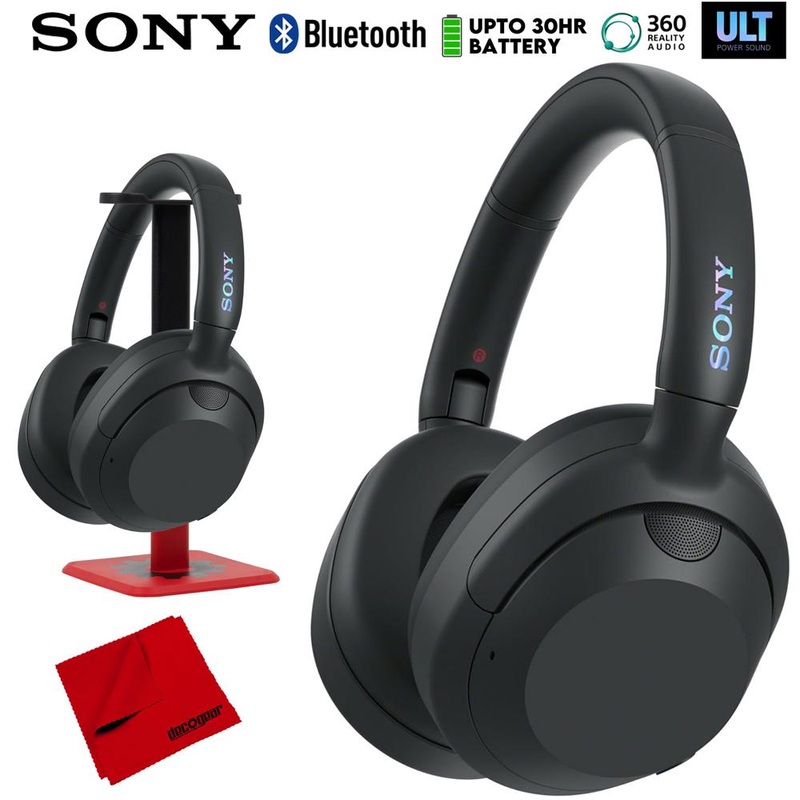 Sony ULT WEAR Wireless Noise Canceling Headphones, Black w/ Headphone Stand Bundle