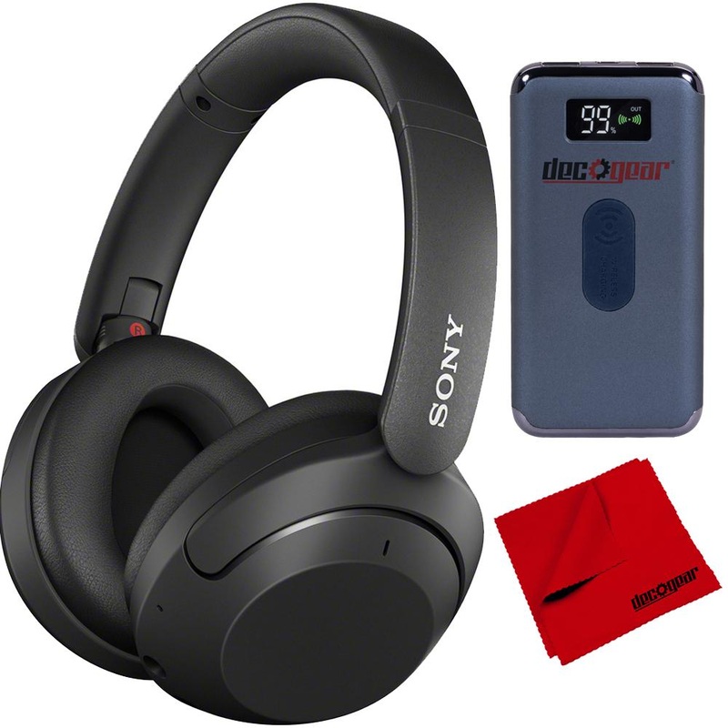 Sony WH-XB910N Wireless Over-Ear Noise Cancelling Headphones, Black + Power Bundle