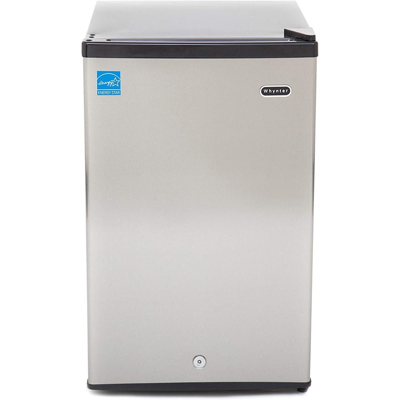 Whynter 2.1 cu. ft. Energy Star Upright Freezer with Lock Stainless Steel, Black