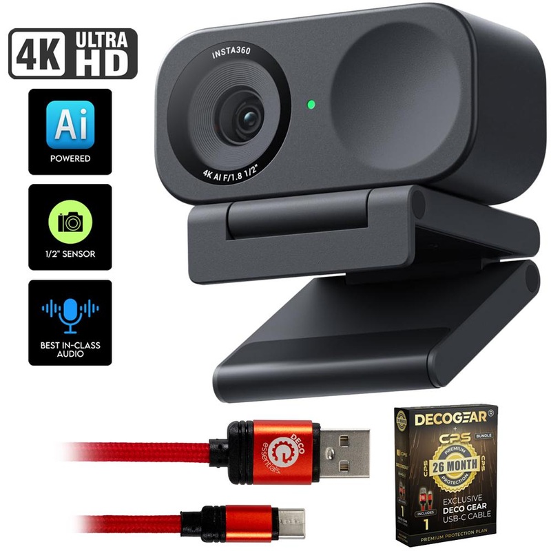 Insta360 Link 2C AI 4K Webcam Standard Bundle for PC & Mac w/ 26 Months Protection Bundle