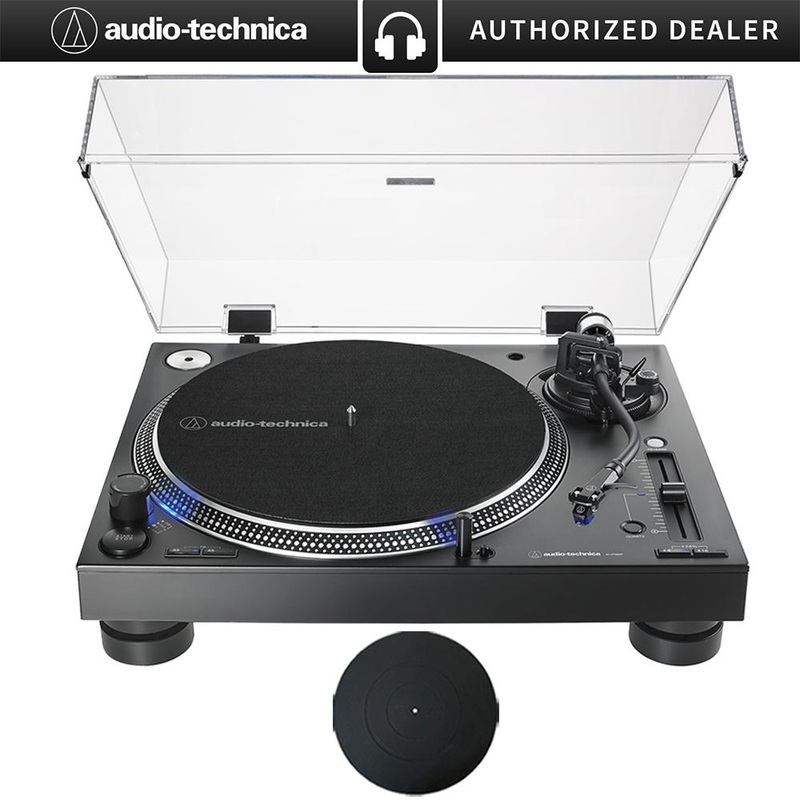 Audio-Technica AT-LP140XP Direct-Drive Professional DJ Turntable - (Black) with Rubber Mat