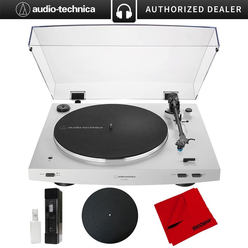 Audio-Technica AT-LP3XBT-WH Fully Automatic Wireless Turntable, White w/ Accessories Bundle