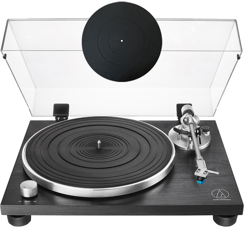 Audio-Technica AT-LPW30BKR Fully Manual Belt-Drive Turntable + Rubber Platter Mat