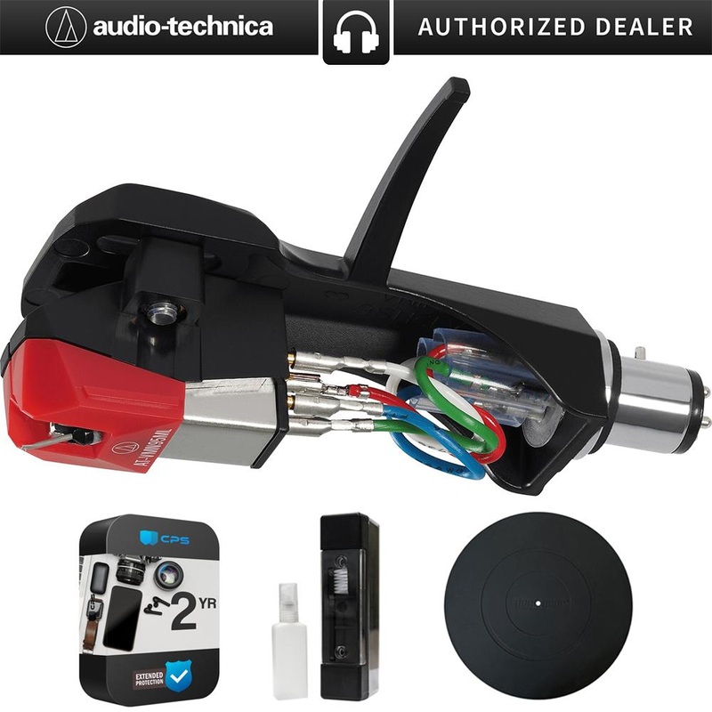 Audio-Technica AT-VM95ML/H Turntable Headshell/Cartridge Combo Kit, Red w/ 2Yr Warranty Bundle