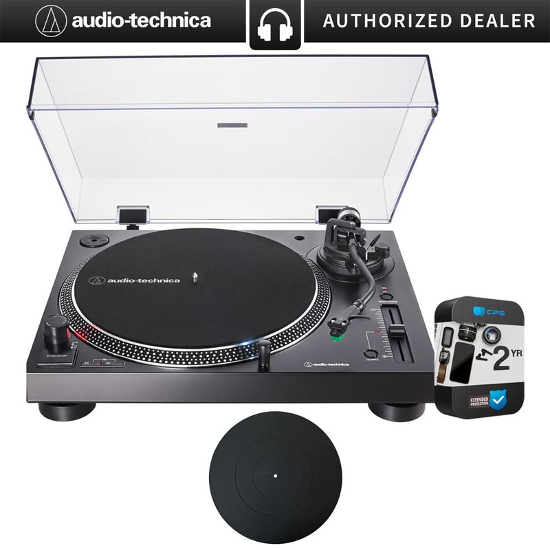 Audio-Technica Direct-Drive Turntable Analog & USB (Black) + 2 Yr Warranty Bundle