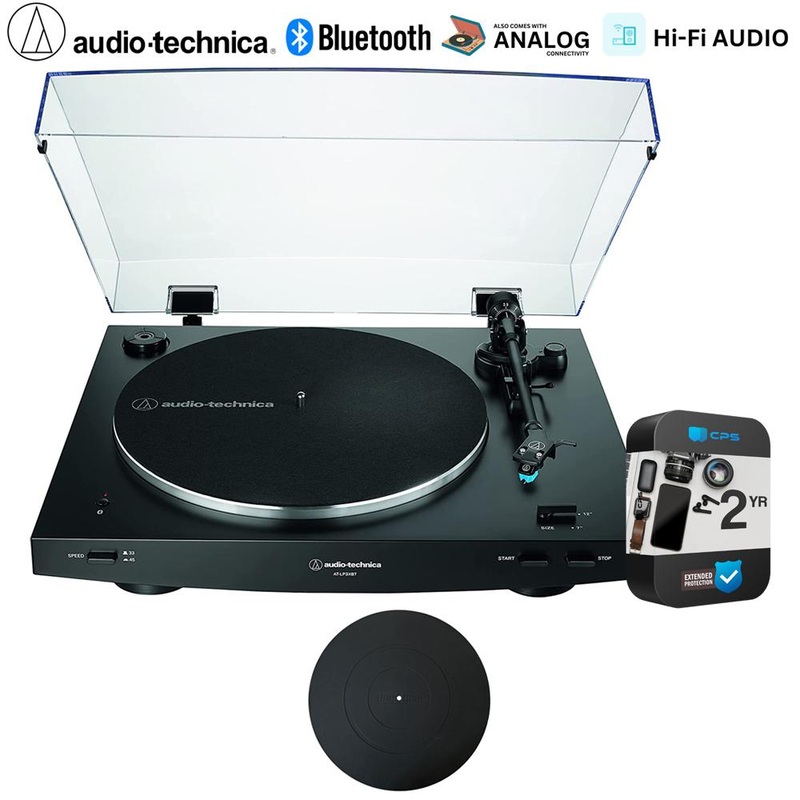 Audio-Technica Fully Automatic Wireless Belt-drive Turntable, Black w/ 2 Year Warranty Bundle