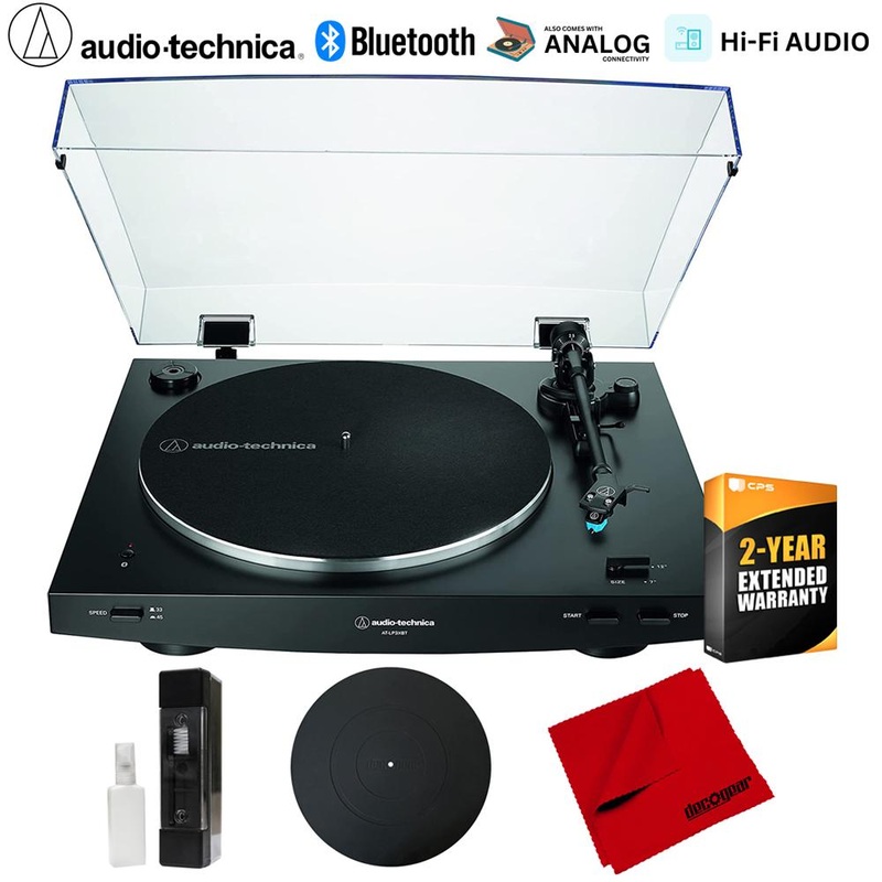 Audio-Technica Fully Automatic Wireless Belt-drive Turntable, Black w/ 2Yr Warranty Bundle