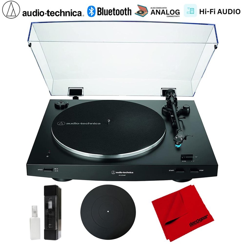 Audio-Technica Fully Automatic Wireless Belt-drive Turntable, Black w/ Accessories Bundle