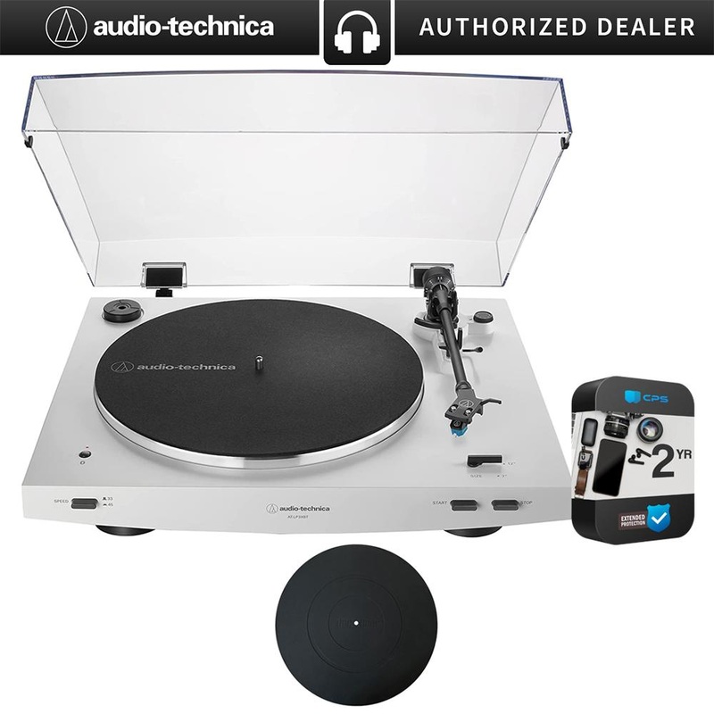 Audio-Technica Fully Automatic Wireless Belt-drive Turntable, White w/ 2 Yr Warranty Bundle