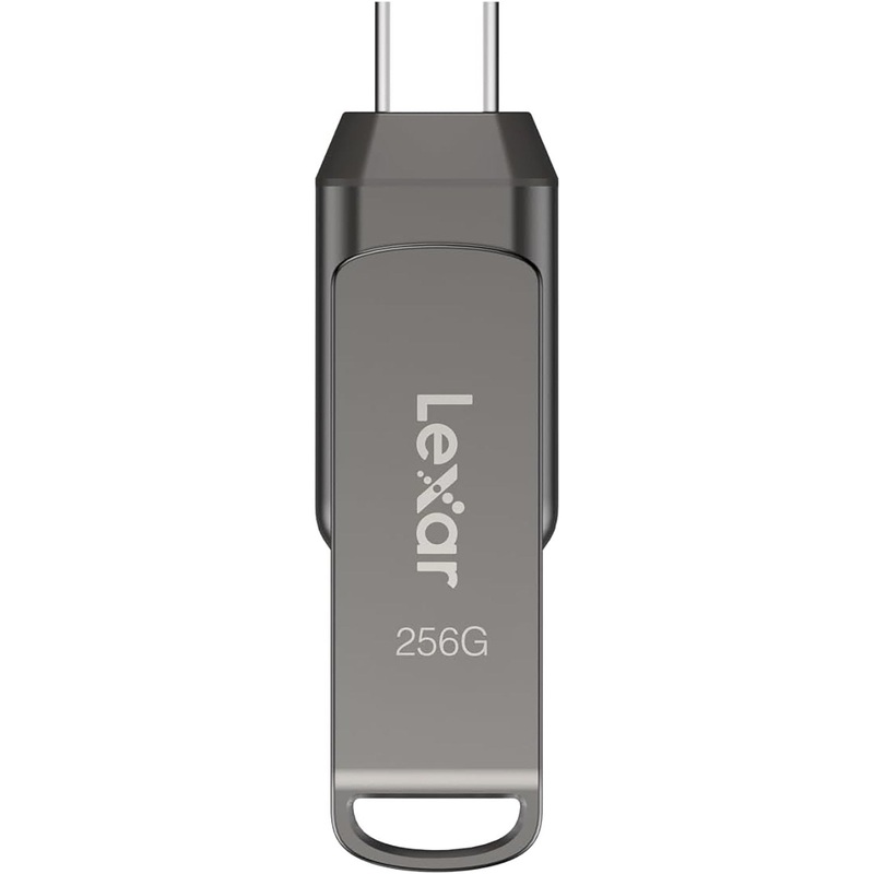 Lexar 256GB JumpDrive Dual Drive D400 USB 3.1 Type-C, 130MB/s, Metal Swivel Design