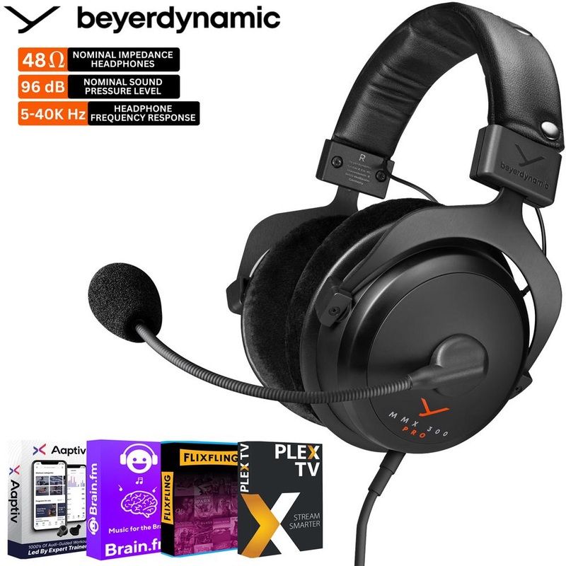 BeyerDynamic MMX 300 PRO Closed Back Gaming Headset w/ Audio Essentials Bundle