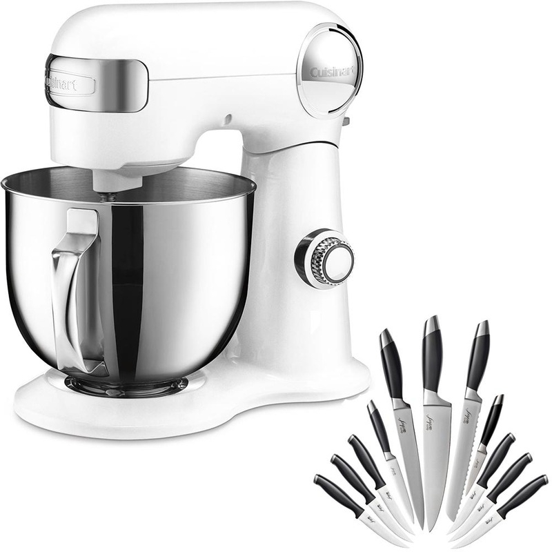 Cuisinart Precision Master 5.5-Quart Stand Mixer, White Linen SM-50 + Deco 12Pcs Knife Set