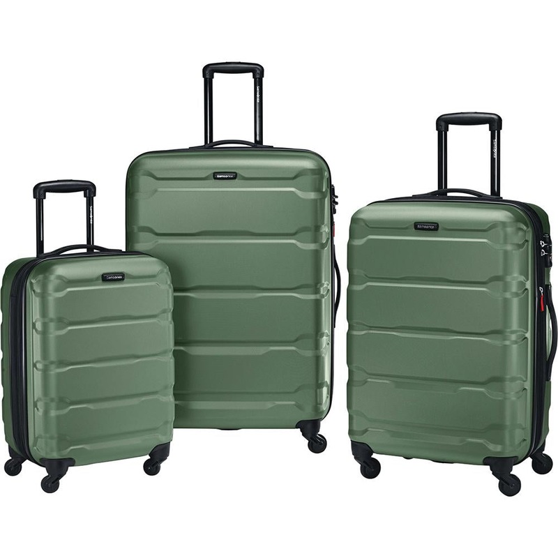 Samsonite Omni 3 Piece Hardside Luggage Spinner Set (20/24/28) Army Green - Open Box