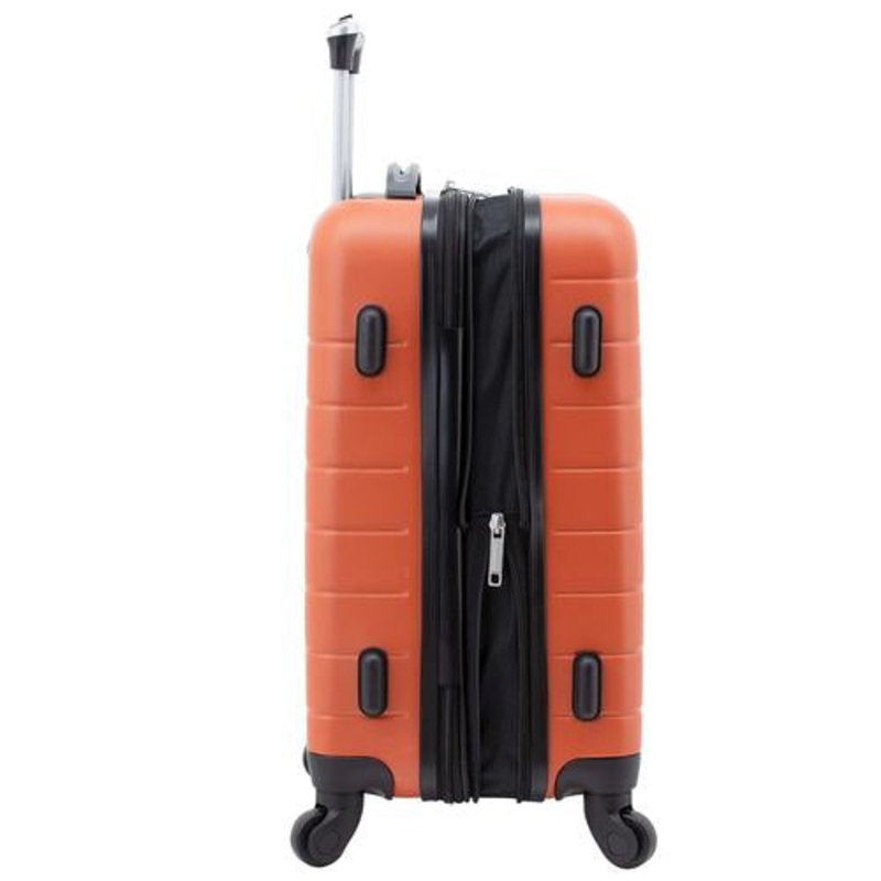 Wrangler 2 Piece Hardside Smart Luggage Set w/Cup Holder & USB Port (20"/24") Orange USED
