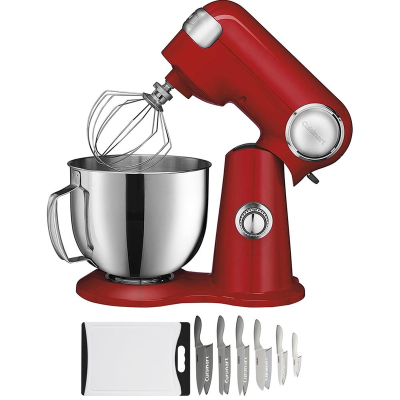 Cuisinart Precision Master 5.5-Quart Stand Mixer Red + 12 Pcs Knife Set Bundle
