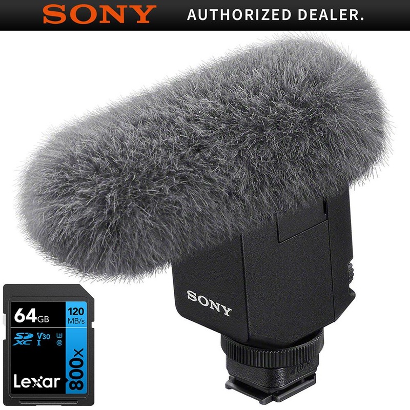 Sony ECM-B10 Compact Camera-Mount Digital Shotgun Microphone + 64 GB Memory Card