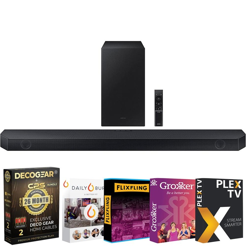 Samsung 3.1.2ch Soundbar, Subwoofer w/ Dolby + 26 Months Protection Pack Bundle