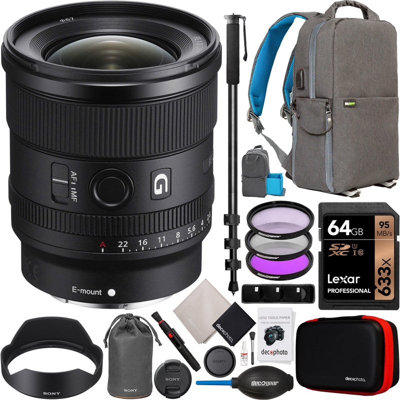 Sony FE 20mm F1.8 G Full Frame G Lens Kit for Sony Mirrorless E-mount Cameras Bundle