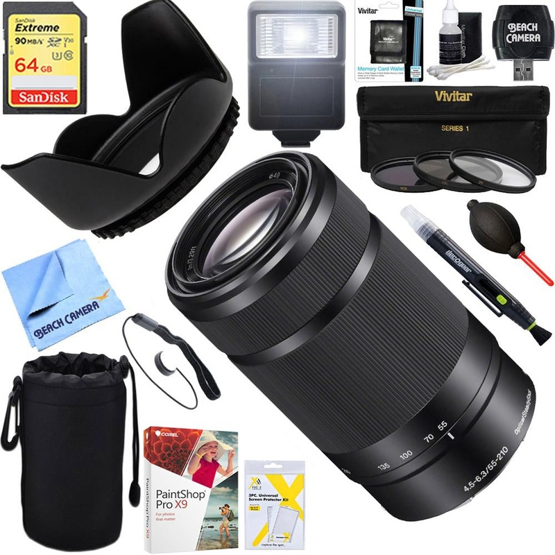 Sony 55-210mm Zoom E-Mount Lens Black + 64GB Ultimate Kit