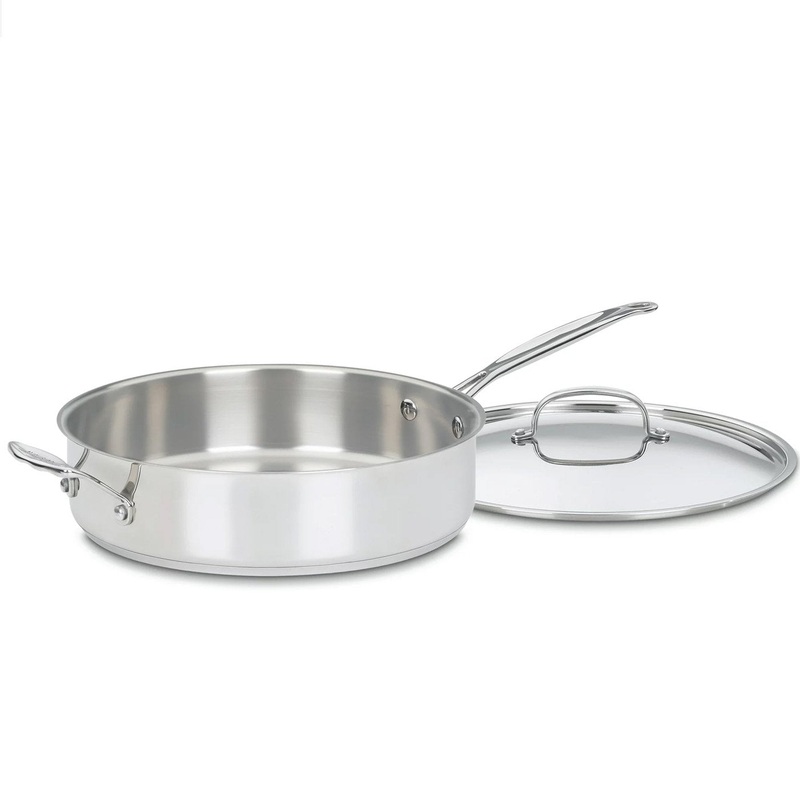 Cuisinart MultiClad Pro Triple Ply 5.5-Quart Saute Skillet, Saute Pan w/ Helper & Cover