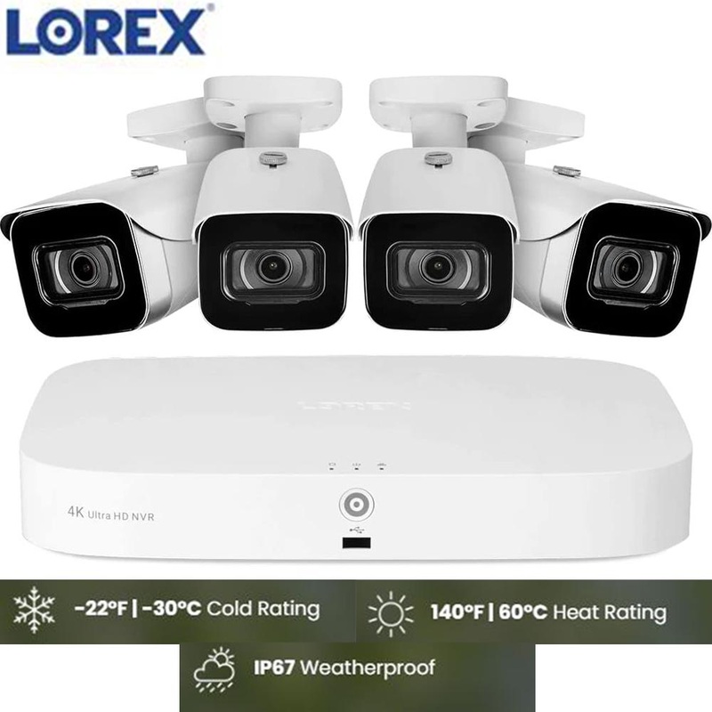 Lorex 4K 16-Camera Capable 2TB NVR System with 4 Bullet Cameras Refurbished