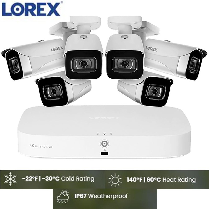 Lorex 4K 16-Camera Capable 2TB NVR System with 6 Bullet Cameras Refurbished