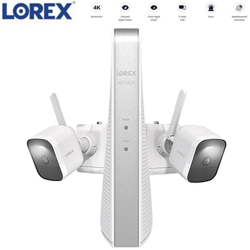 Lorex 4K 1TB NVR System with 2 Outdoor Battery Security Cameras Refurbished