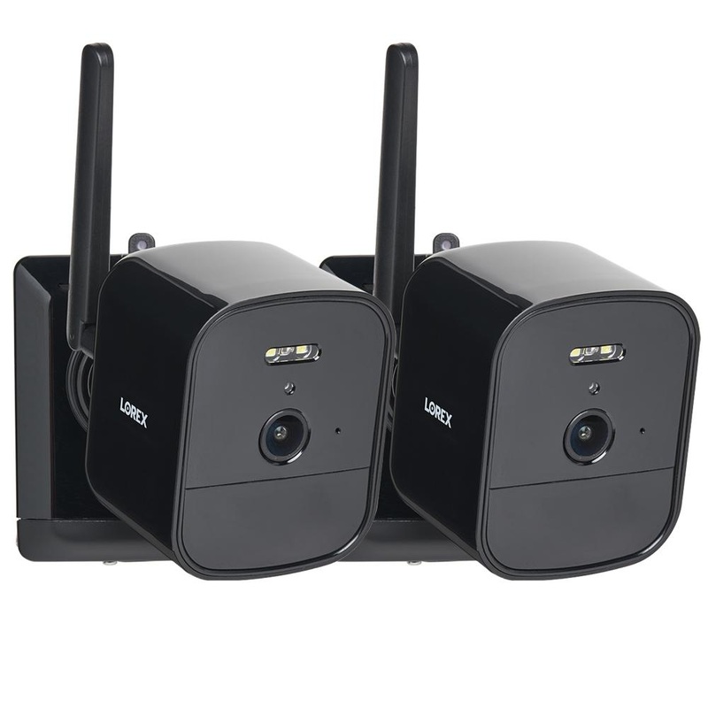 Lorex 4K Spotlight Outdoor Battery Add-On Security Camera, Black (2-Pack)