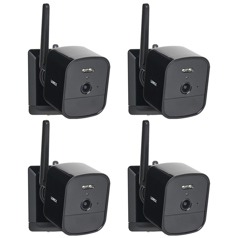 Lorex 4K Spotlight Outdoor Battery Add-On Security Camera, Black (4-Pack)