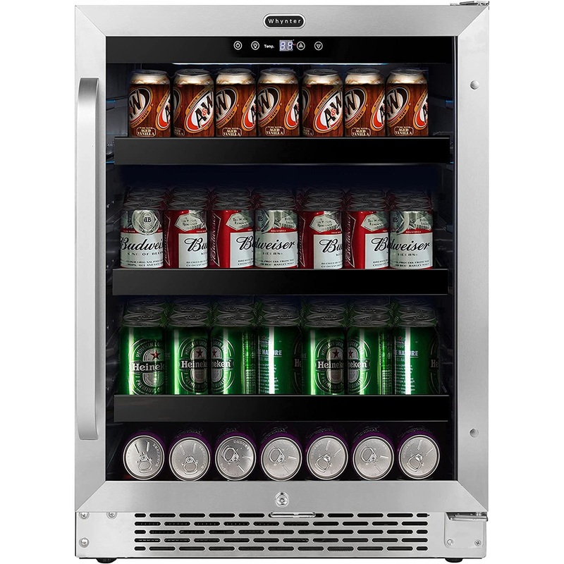 Whynter Stainless Steel 24-inch Built-in 140 Can Undercounter Beverage Refrigerator