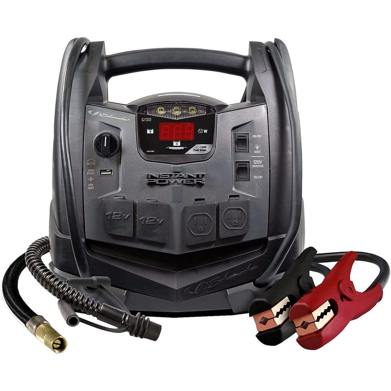 Schumacher SJ1332 Rechargeable AGM Jump Starter for Gas, Diesel Vehicles - 1200A