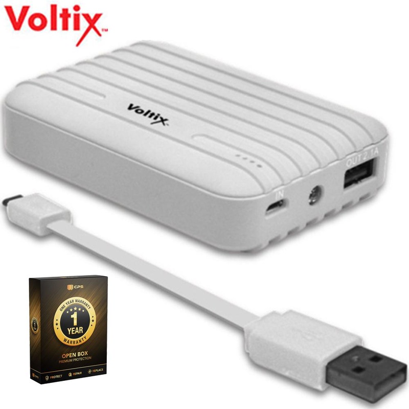 Voltix 8,500mAh Portable Power Battery Bank White Open Box with 1 Year Warranty