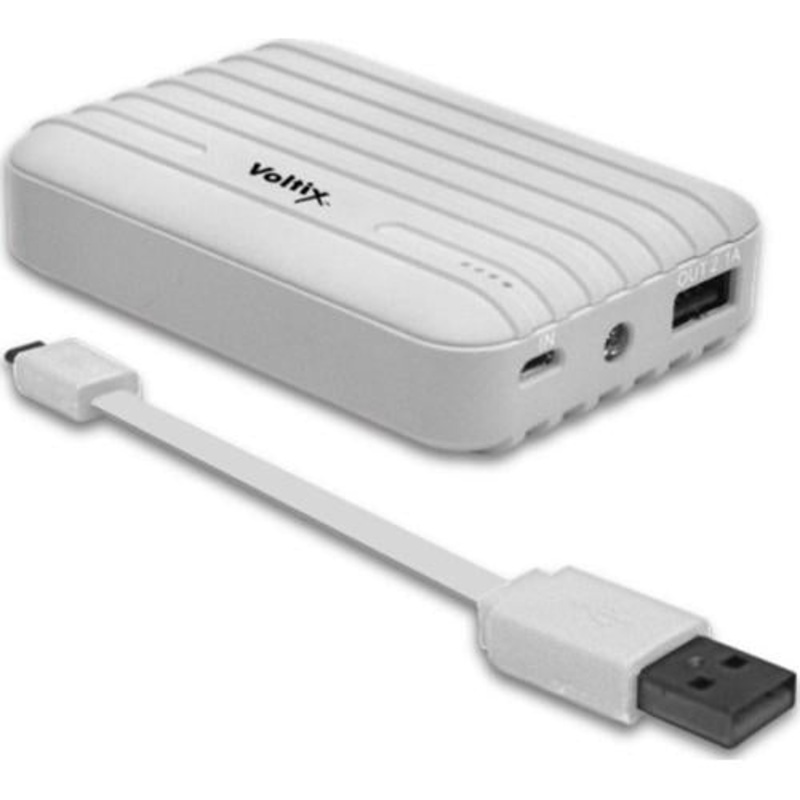 Voltix 8500mAh Rubberized Portable Power Battery Bank in White - Open Box