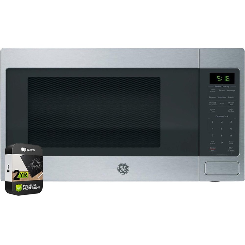GE 1.6 Cu. Ft. Capacity Countertop Microwave Oven Steel with 2 Year Warranty