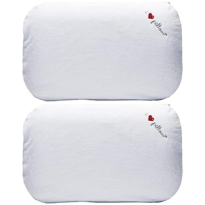 I Love Pillow Traditional Low Profile Queen Sized Pillow 2 Pack