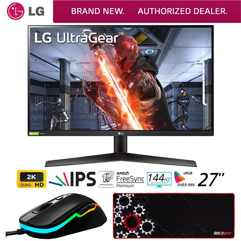 LG 27" UltraGear QHD IPS 144Hz 16:9 G-SYNC HDR Monitor + Gaming Mouse Bundle