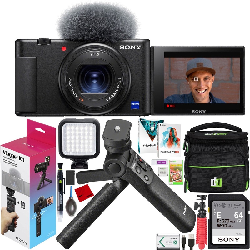 Sony ZV-1 Digital 4K Video Camera Vlogger Creator's Kit ACCVC1 Shooting Grip Bundle