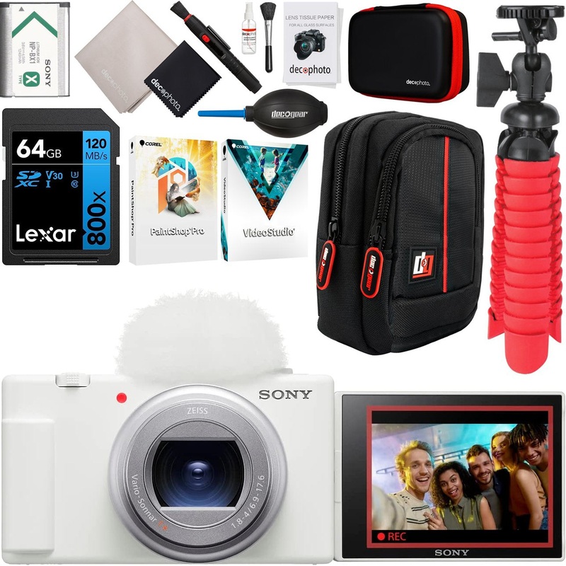 Sony ZV-1 II Vlog Camera with 4K Video for Content Creators and Vloggers White Bundle