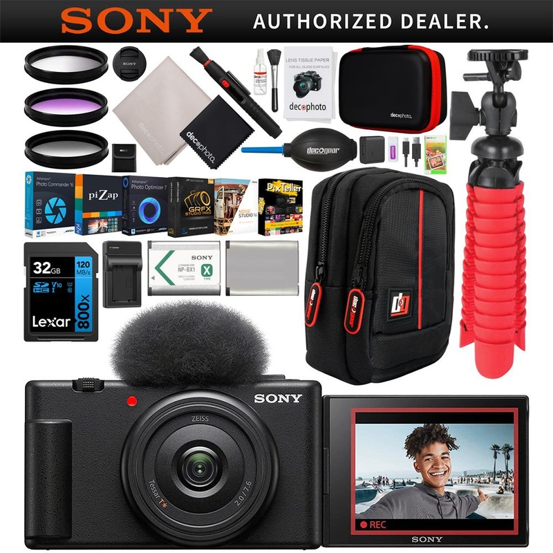 Sony ZV-1F Vlog Camera with 4K Video for Vloggers Black Bundle Refurbished