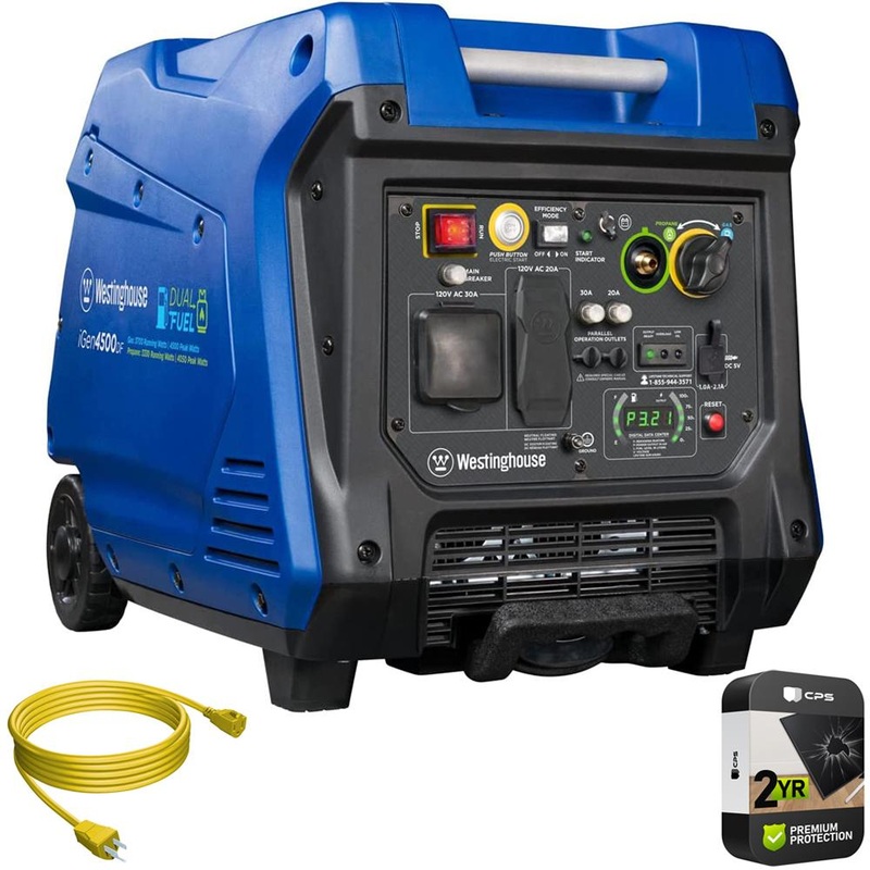Westinghouse Portable Gas/Propane Digital Inverter Generator + Warranty Bundle
