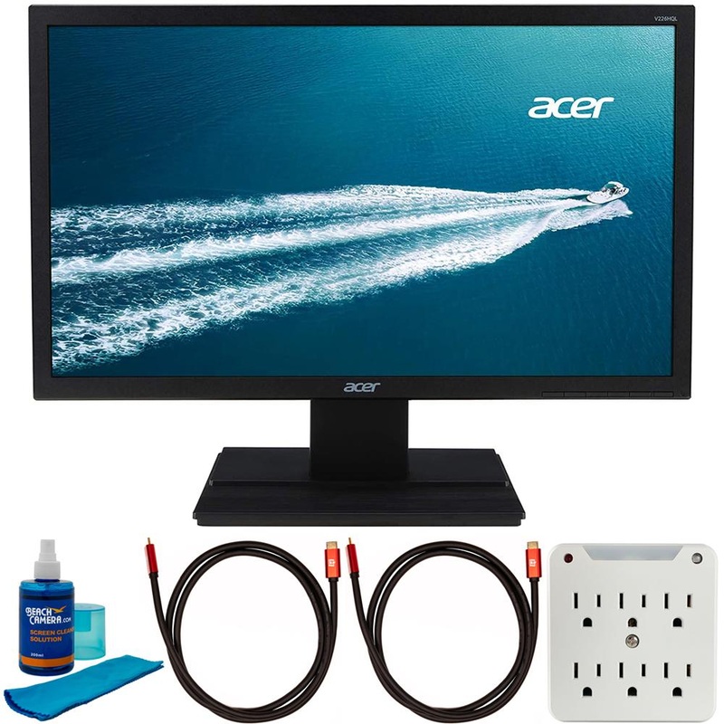 Acer V226HQL 21.5" Full HD 16:9 Widescreen LCD Monitor, Black w/ Accessories Bundle