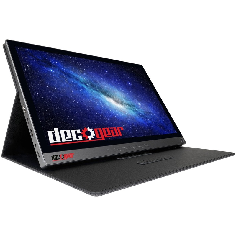 Deco Gear 15.6" Portable Monitor 1080p IPS Rechargeable Touchscreen, Speakers, USB-C, HDMI