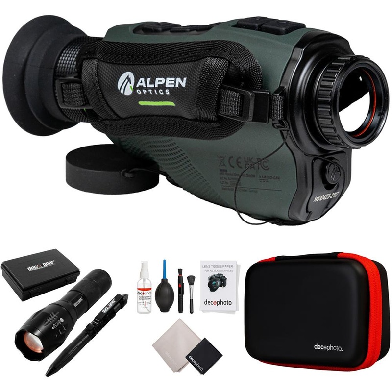 Alpen Optics Apex 25mm Thermal Monocular, HD AMOLED Display w/ Accessories Bundle