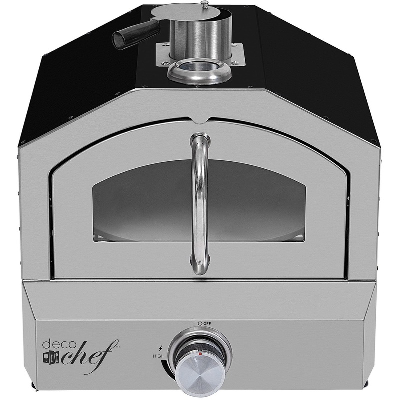 Deco Chef 2-in-1 Propane Gas Pizza Oven & Grill, Portable, Black - Refurbished