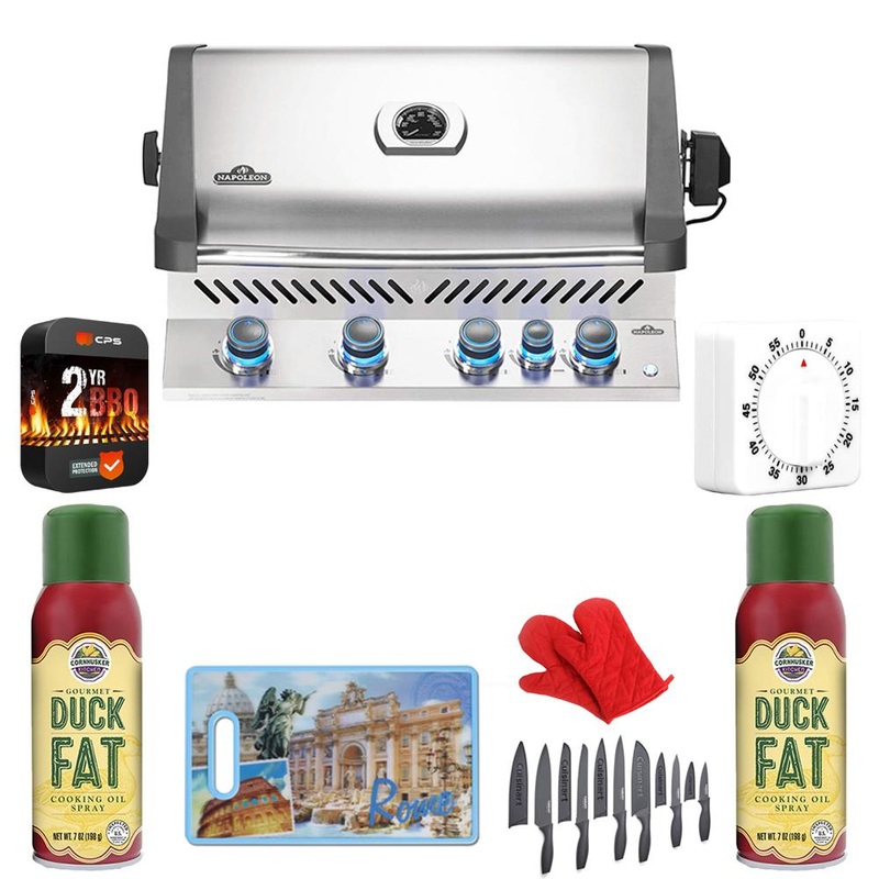 Napoleon Built-In Prestige 500 RB Propane Outdoor Grill w/ Accessories & Warranty Bundle