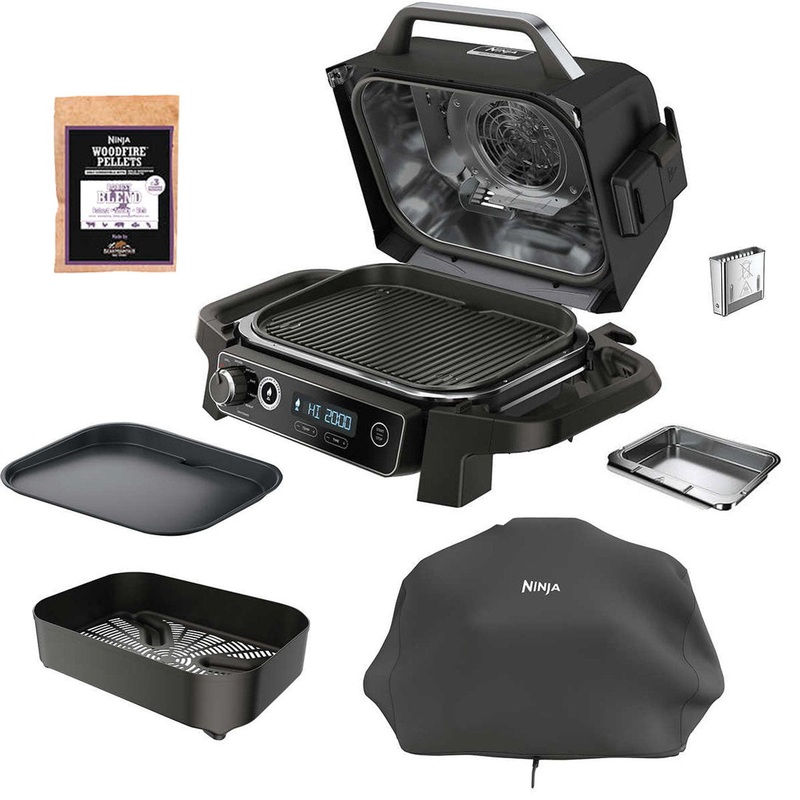 Ninja Woodfire Outdoor Grill and Smoker, Black - Factory Refurbished (OG705CO)